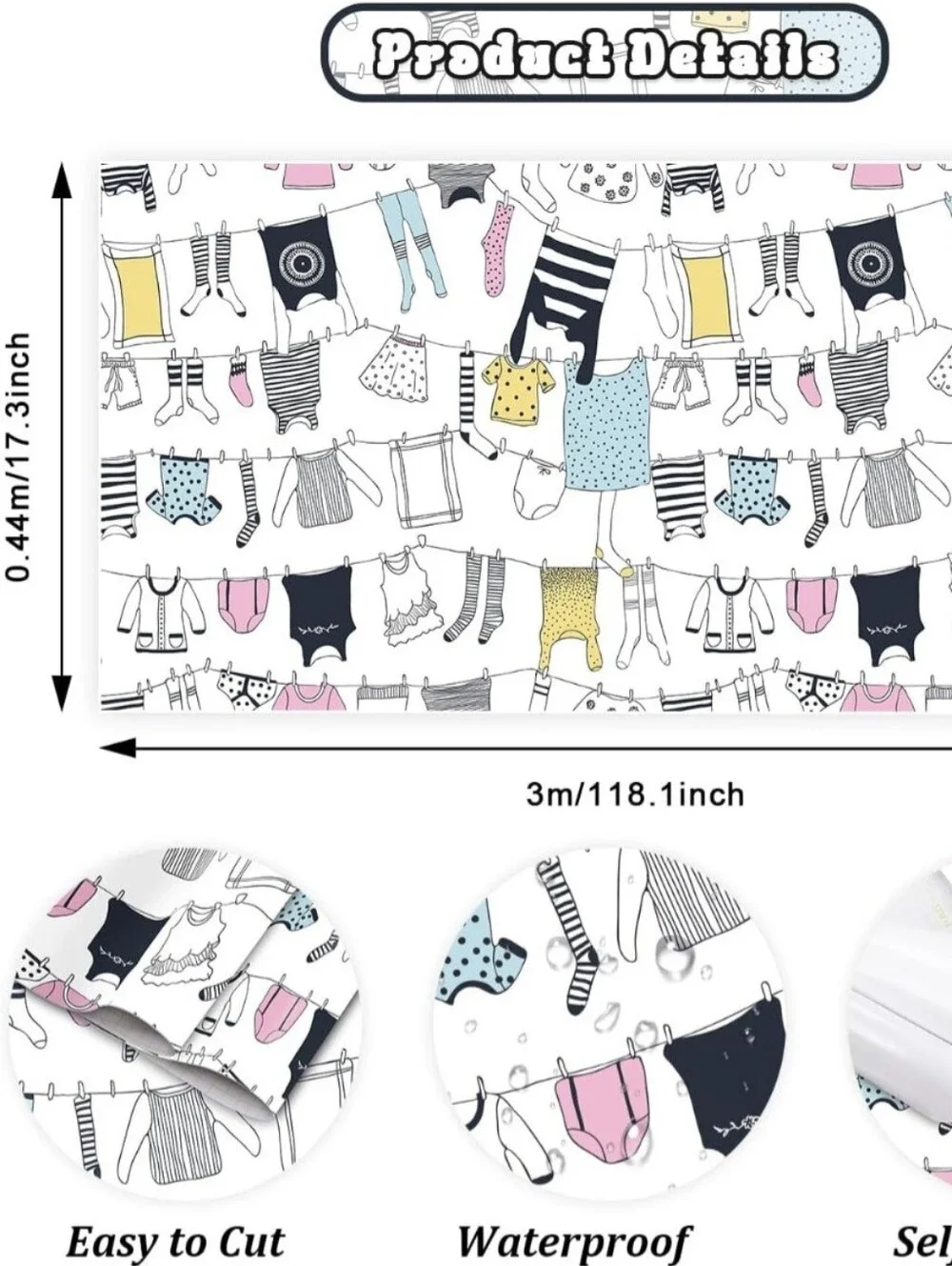 TOARTi Wallpaper Roll for Laundry Room
